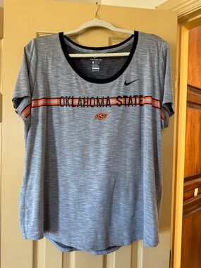Nike Gray Oklahoma State Tee with Orange and Black Trim